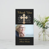 Foto-Beileids-Denkmal danken Ihnen religiöses Dankeskarte (Stehend Vorderseite)