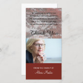 Foto-Beileids-Denkmal danken Ihnen roter Dankeskarte (Vorne/Hinten)