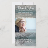 Foto-Beileids-Denkmal danken Ihnen rustikales Holz Dankeskarte (Vorderseite)