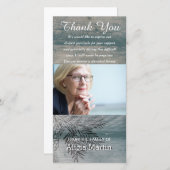 Foto-Beileids-Denkmal danken Ihnen rustikales Holz Dankeskarte (Vorne/Hinten)