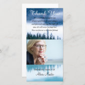 Foto-Beileids-Denkmal danken Ihnen See-Reflexion Dankeskarte (Vorne/Hinten)