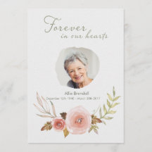 Foto-Beileids-RoseWatercolorWreath danken Ihnen