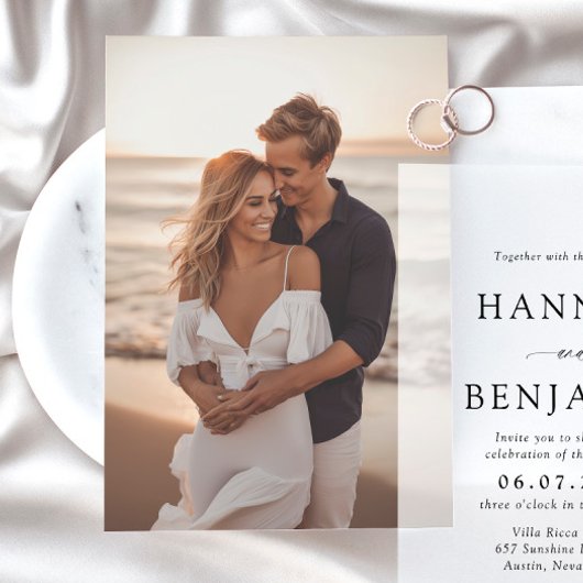 Foto Beipackkarte für Vellum Hochzeitseinladungen Einladung