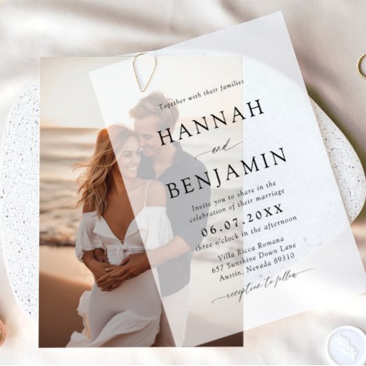 Foto Beipackkarte für Vellum Hochzeitseinladungen Einladung