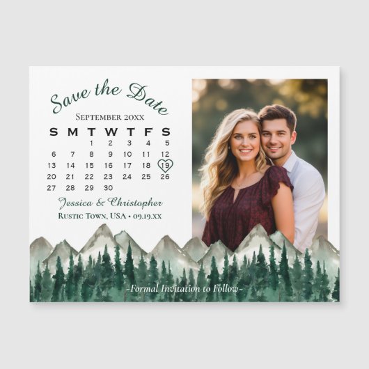 Foto Bergkalender & Pine Datum Magnet Gerettet (Vorderseite)