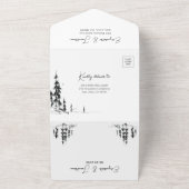 Foto Bergwald moderne QR Code UAWG Hochzeit All In One Einladung (Außenbereich)