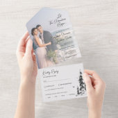 Foto Bergwald Moderne UAWG Hochzeit All In One Einladung (Abreißen)