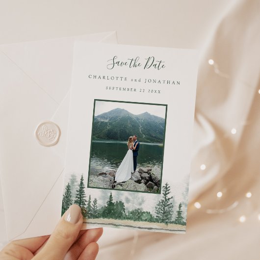 Foto Bergwald Rustikale Hochzeit Save The Date