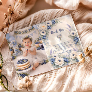 Foto Berry First Storybook Garten 1. Geburtstag Dankeskarte