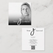 *~* Foto Beruflich AP31 QR Einfache Minimal Quadratische Visitenkarte (Vorne/Hinten)