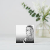 *~* Foto Beruflich AP31 QR Einfache Minimal Quadratische Visitenkarte (Stehend Vorderseite)