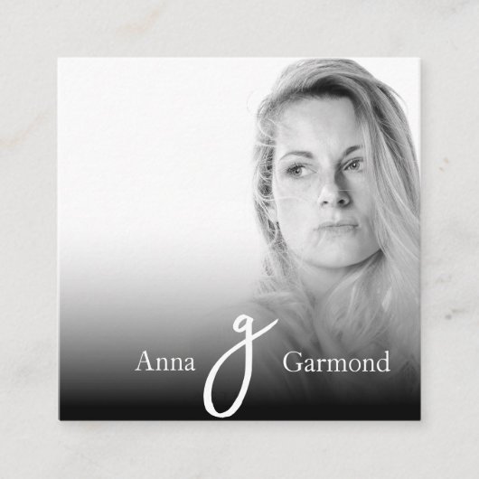 *~* Foto Beruflich AP31 QR Einfache Minimal Quadratische Visitenkarte (Vorderseite)