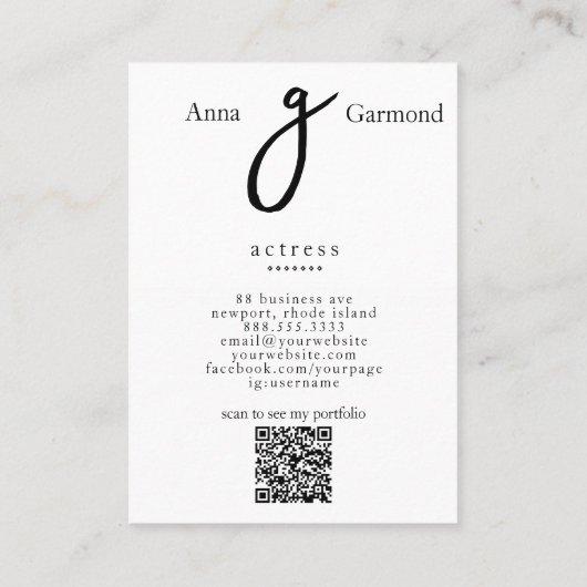 *~* Foto Beruflich Einfache AP31 QR Minimal Visitenkarte (Rückseite)