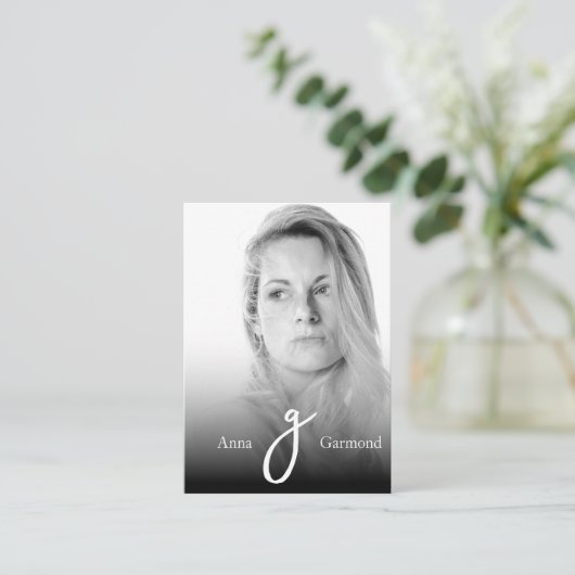 *~* Foto Beruflich Einfache AP31 QR Minimal Visitenkarte (Stehend Vorderseite)