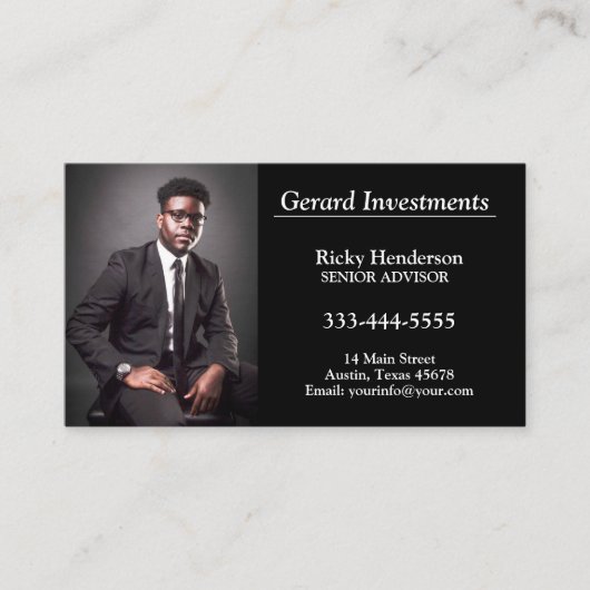 Foto beruflicher Mitarbeiter Visitenkarte (Vorderseite)