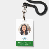 Foto| Berufliches Logo| Grün Ausweis (Vorderseite mit Lanyard)