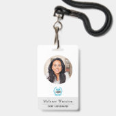 Foto| Berufliches Logo| Leichtgrau Ausweis (Vorderseite mit Lanyard)