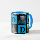 Foto BEST DADDY Collage Coffee Vatertag Schwarz Tasse (VorderseiteRechts)