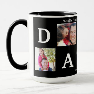 Foto BEST DADDY Collage Coffee Vatertag Schwarz Tasse