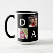 Foto BEST DADDY Collage Coffee Vatertag Schwarz Tasse (Links)