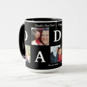 Foto BEST DADDY Collage Coffee Vatertag Schwarz Tasse (Vorderseite Links)