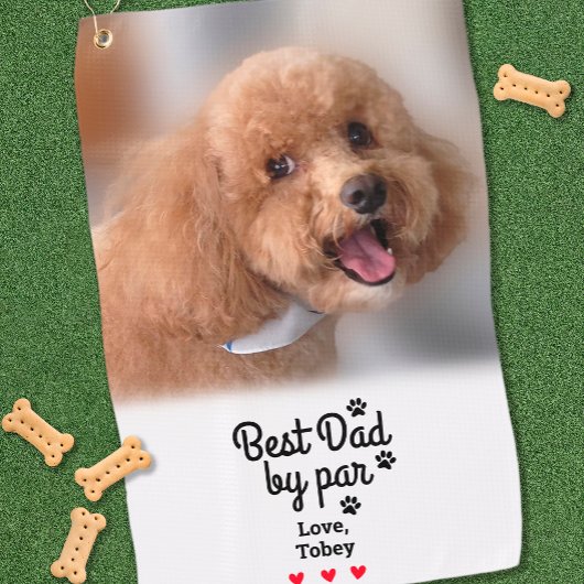 Foto Best Dog Vater Par Fun Name Paw Niedlich druc Golfhandtuch