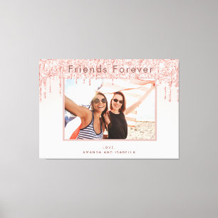 Foto Best Friends Forever Rosa Rosa Glitzer Leinwanddruck