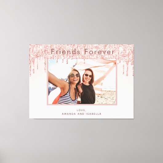 Foto Best Friends Forever Rosa Rosa Glitzer Leinwanddruck (Vorderseite)