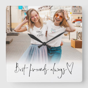 Foto Best Friends immer Skripts hören Quadratische Wanduhr