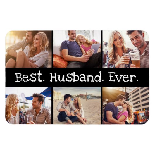 Foto Best Husband Ever Fun Personalisiert Black Magnet (Horizontal)