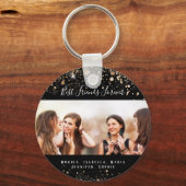 Foto beste Freunde für immer schwarzer Glitzer Nam Schlüsselanhänger (Vorderseite)