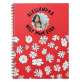 Foto Beste Mutter aller Zeiten in Monogramm Blumen Notizblock (Vorderseite)