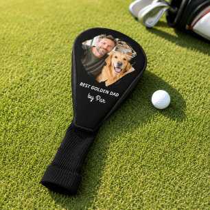Foto bester Golden-Hund-Vater schwarz Golf Headcover