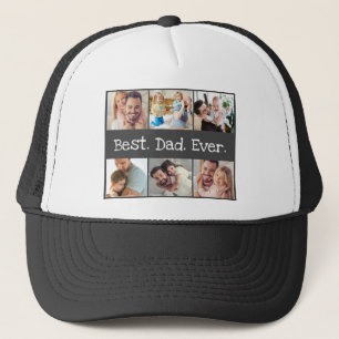Foto Bester Vater je Collage Schwarz-Weiß Truckerkappe