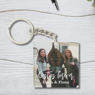 Foto Besties Best Friends Acrylic Square Schlüssel Schlüsselanhänger