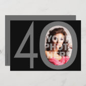 Foto Big 4-0 Geburtstagsparty Einladungen (Vorne/Hinten)