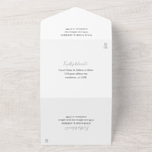 Foto & Big Names Vertikales Foto Hochzeit V2 All In One Einladung (Außenbereich)