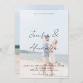 Foto & Big Names Vertikales Foto Hochzeit V2 Einladung (Vorne/Hinten)