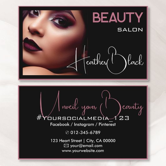 Foto-Bildvorlage Schwarzer Rahmen dünner Rahmen Visitenkarte