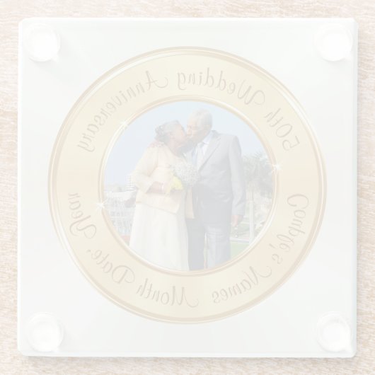 Foto billig 50 Jahre Geschenke, kaufen 1 oder Set Glasuntersetzer (Rückseite)