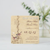 Foto BirdCage Parchment Wedding Save the Date (Stehend Vorderseite)