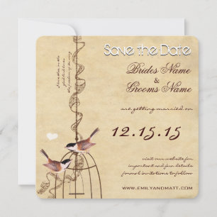 Foto BirdCage Pergament Hochzeit Save the Date