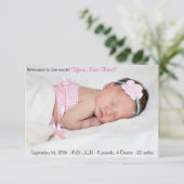 Foto Birth Ankündigung (Stehend Vorderseite)