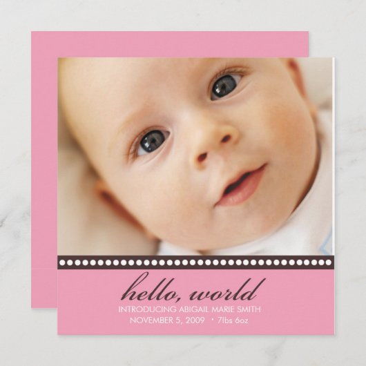 Foto Birth Ankündigung (Vorne/Hinten)