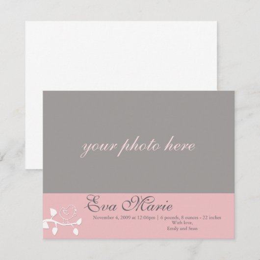 Foto Birth Ankündigung (Vorne/Hinten)