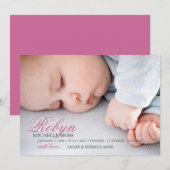 Foto Birth Ankündigung | Name Foto (Vorne/Hinten)