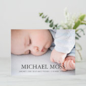 Foto Birth Ankündigung | Name Foto (Stehend Vorderseite)
