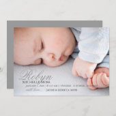 Foto Birth Ankündigung | Name Foto (Vorne/Hinten)