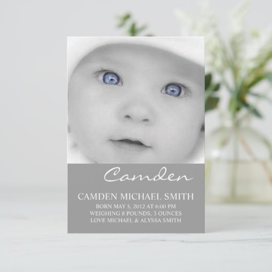 Foto Birth Ankündigung | Namen (Stehend Vorderseite)