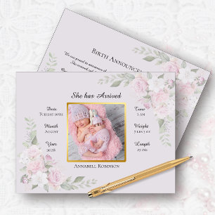 Foto Birth Ankündigung Postkarte